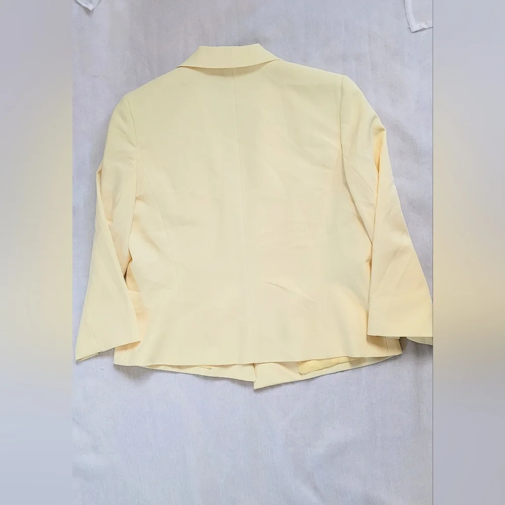 NWOT! Posh Butter Yellow Black Label Formal Women's Lined Open Spring Blazer 10 - Picture 12 of 17